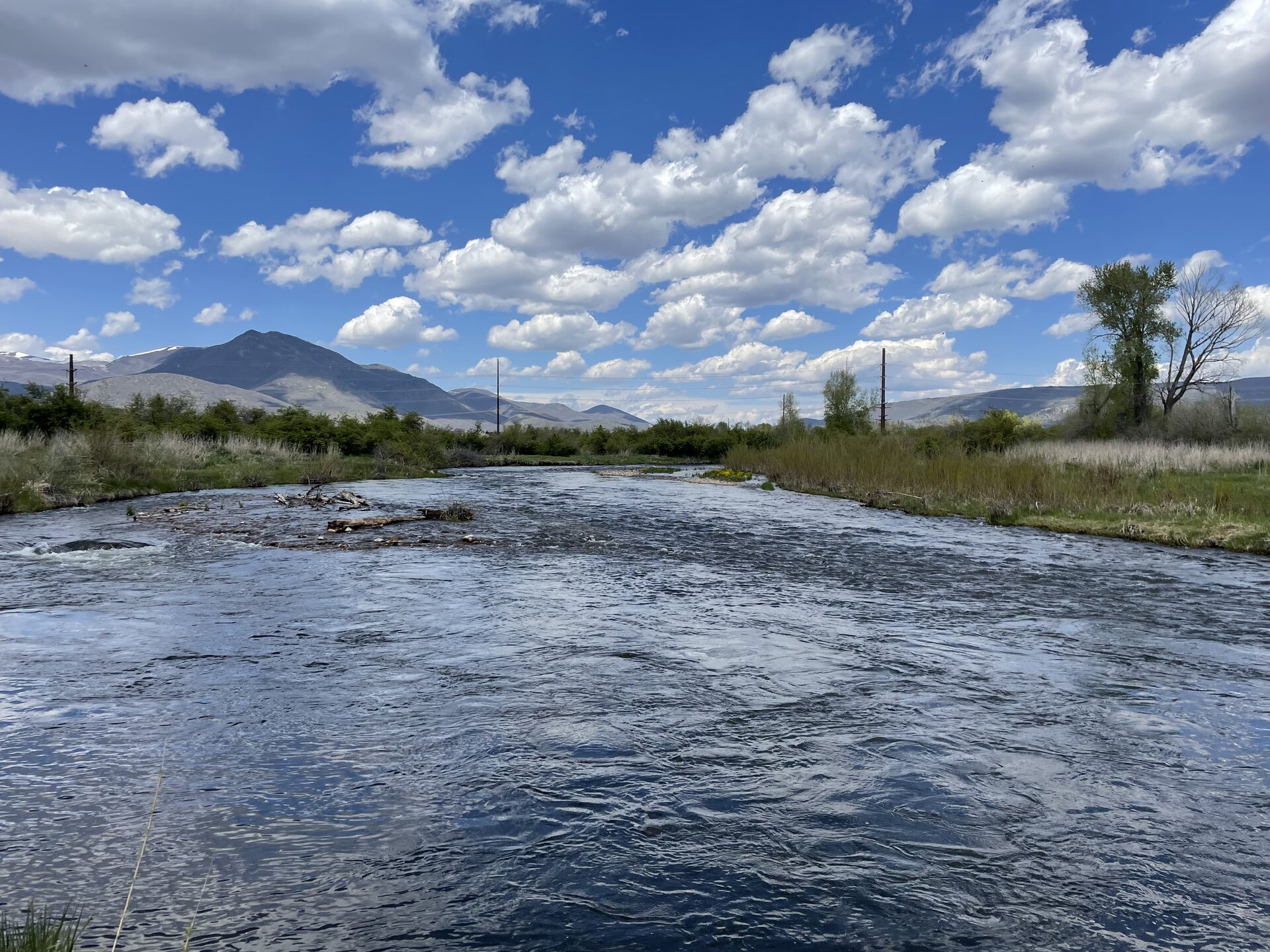Provo River flowing through Heber Valley Utah with mountain views